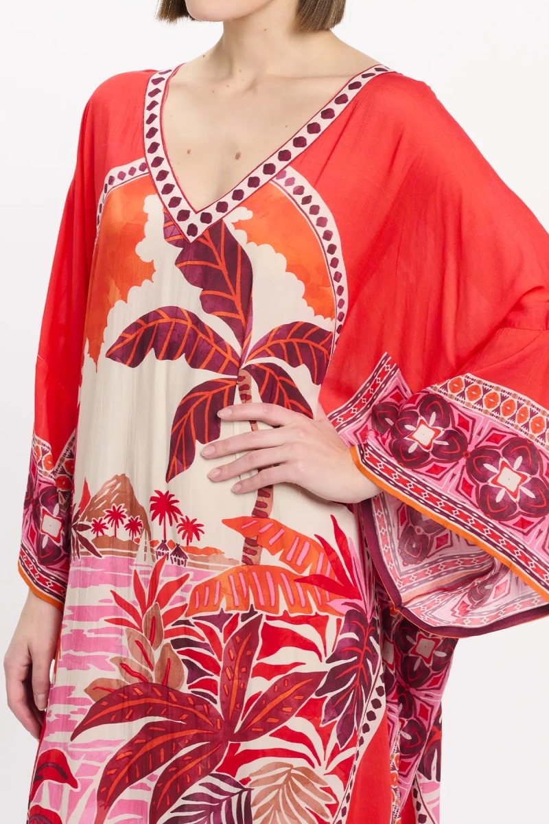 Miss June Paris — Keira Long Kaftan Red