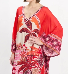 Miss June Paris — Keira Long Kaftan Red