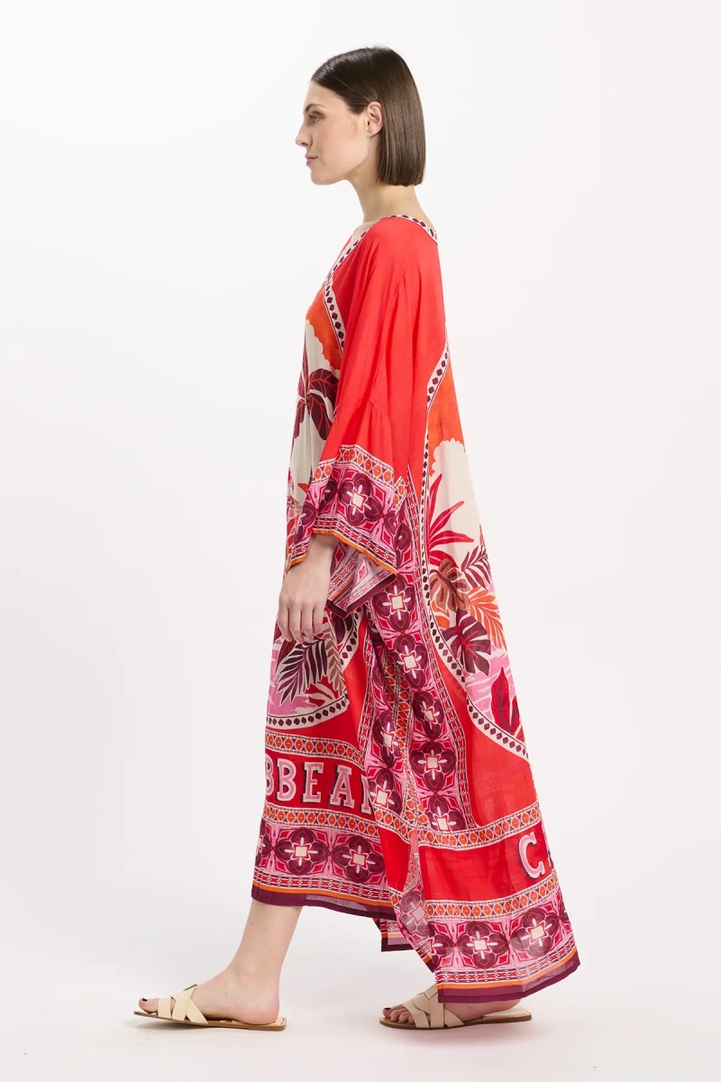 Miss June Paris — Keira Long Kaftan Red