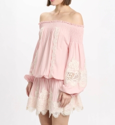 Kleid Laurel – Kurzes schulterfreies Kleid mit Schnürung, 100 % Modal – Miss June Paris - 8