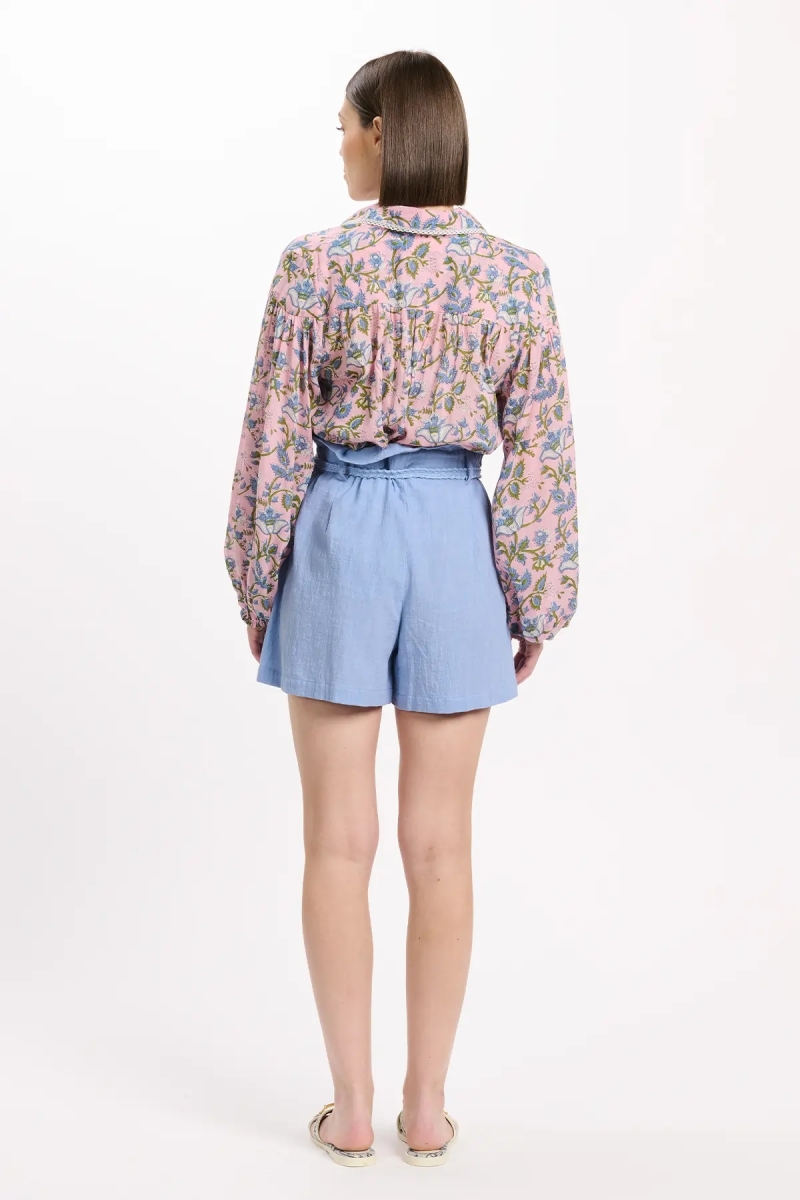 Shorts Luciana – Shorts mit Taschen und Gürtel, 100 % Baumwolle – Miss June Paris - 4