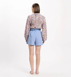 Calções Luciana – Calções com bolsos e cinto, 100 % algodão – Miss June Paris - 4