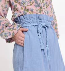 Short Luciana Shorts With Pockets And Belt, 100% cotton - Miss June Paris - 3