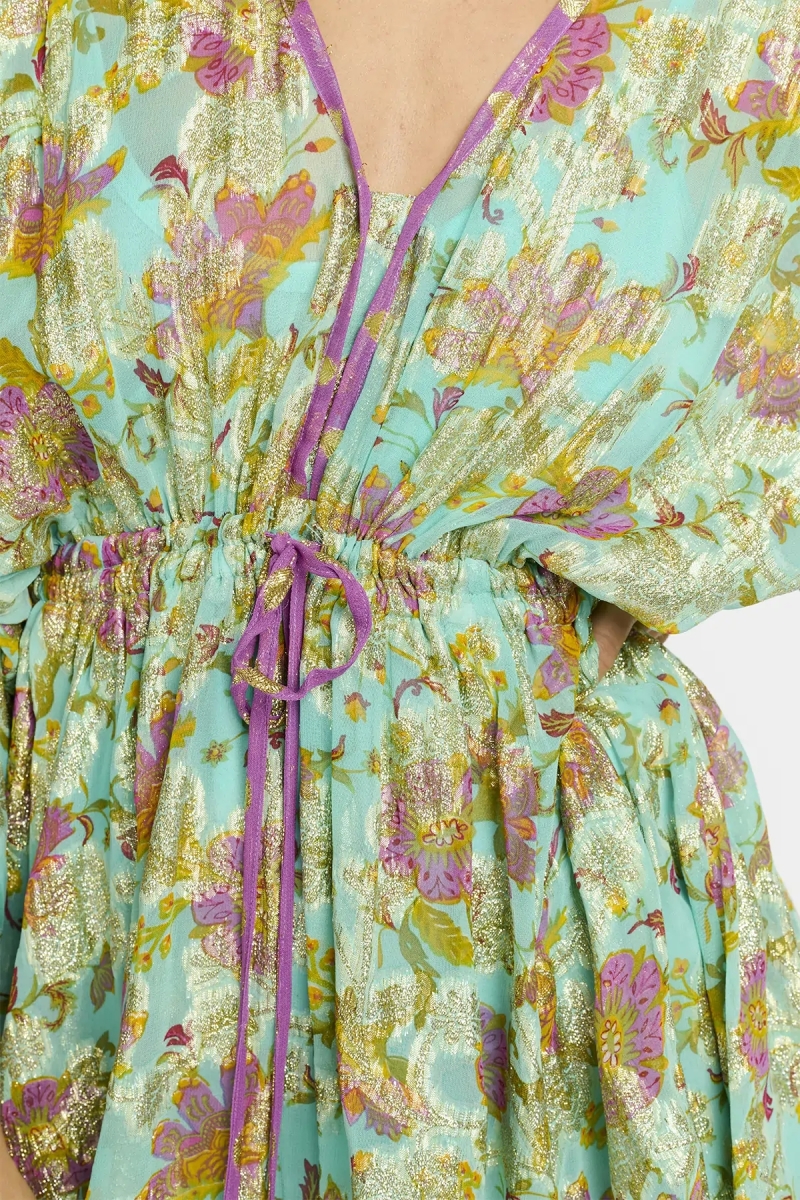 Abito Taylor – Abito corto con maniche regolabili, in rayon con lurex e fodera coordinata, 100 % rayon – Miss June Paris