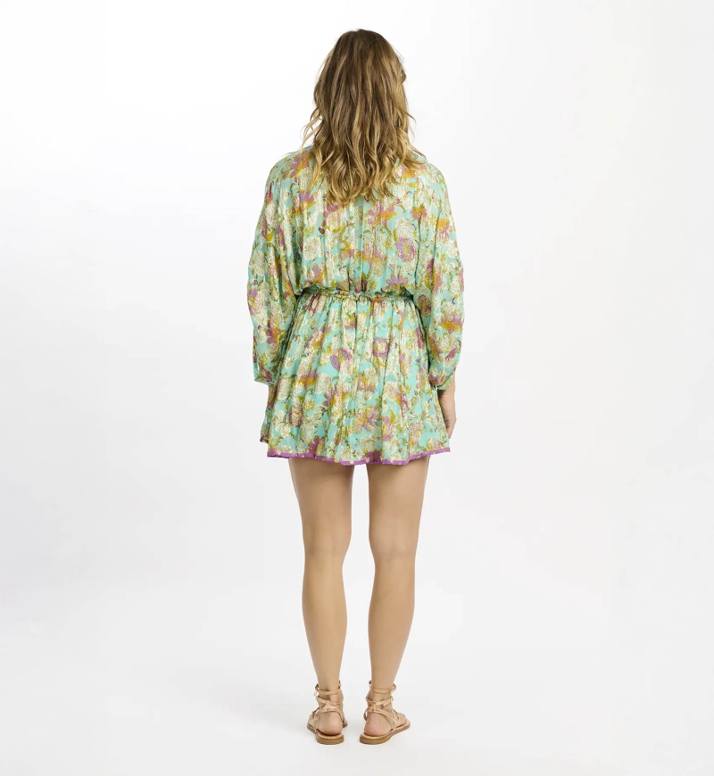 Robe Taylor – Robe courte avec manches ajustables, en rayonne avec lurex et doublure assortie, 100 % rayonne – Miss June Paris