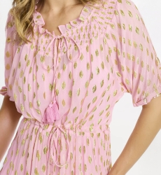 Vestido Betina – Vestido longo com mangas 3/4 e forro, em rayon com lurex, 100 % rayon – Miss June Paris - 8