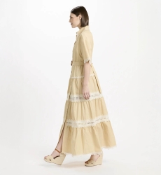 Abito Betty – Abito lungo con maniche corte e cintura, in cotone con ricami e lacci, 100 % cotone – Miss June Paris - 6