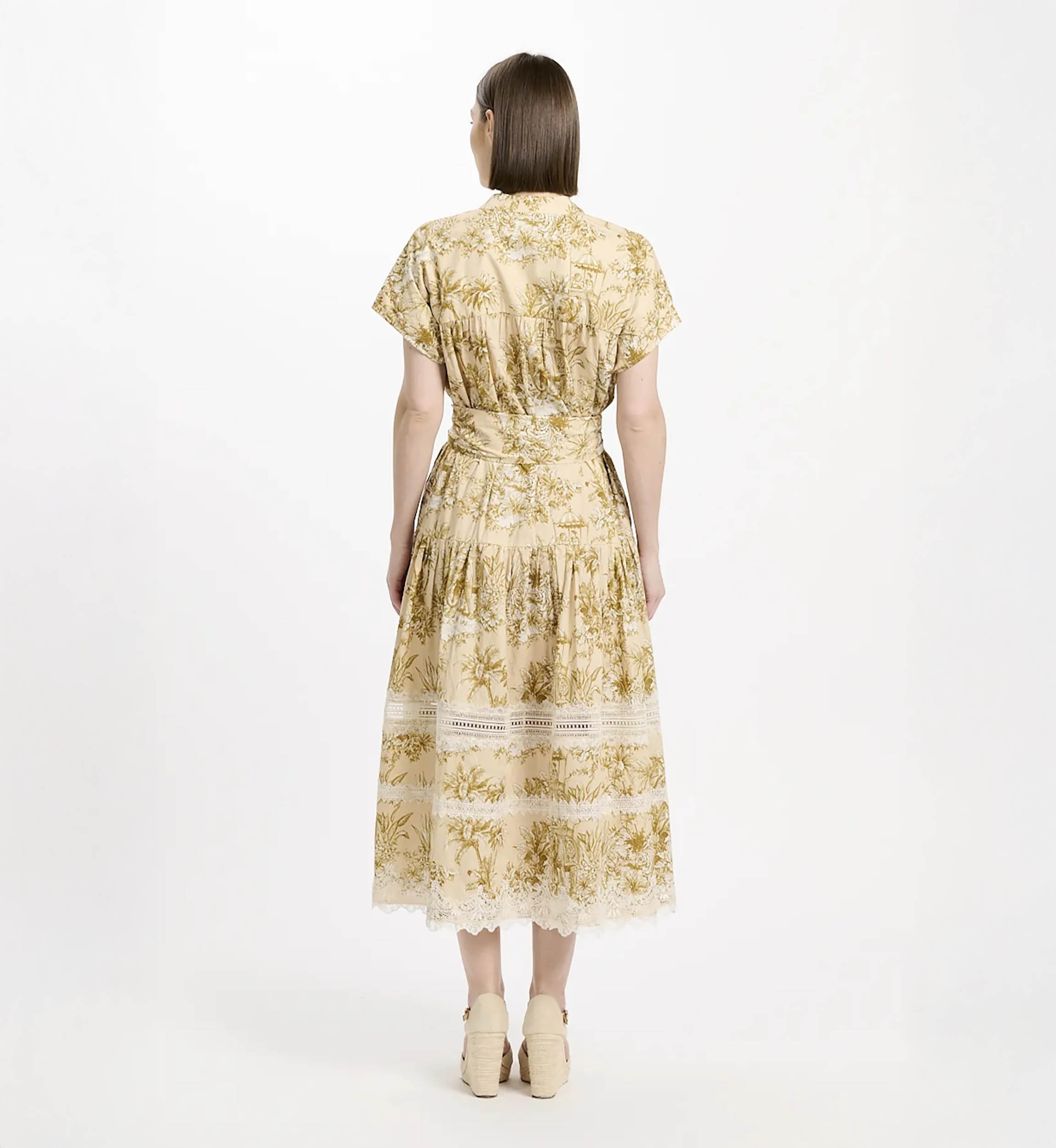 Brita Midi Dress Beige | Long Dresses — Miss June Paris