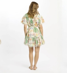 Miss June Paris — Vestido Curto Alva Estampado