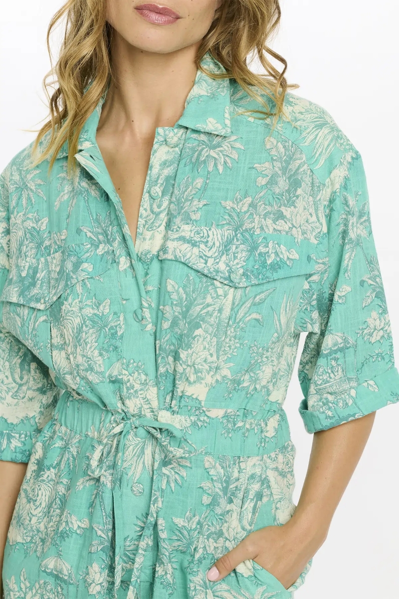 Miss June Paris — Aya Aqua Playsuit