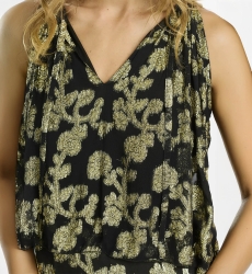 Completo Sabina – Completo con gonna lunga e top con fodera, in rayon con lurex, 100 % rayon – Miss June Paris - 9