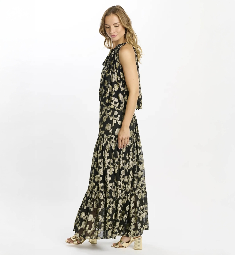 Completo Sabina – Completo con gonna lunga e top con fodera, in rayon con lurex, 100 % rayon – Miss June Paris - 10