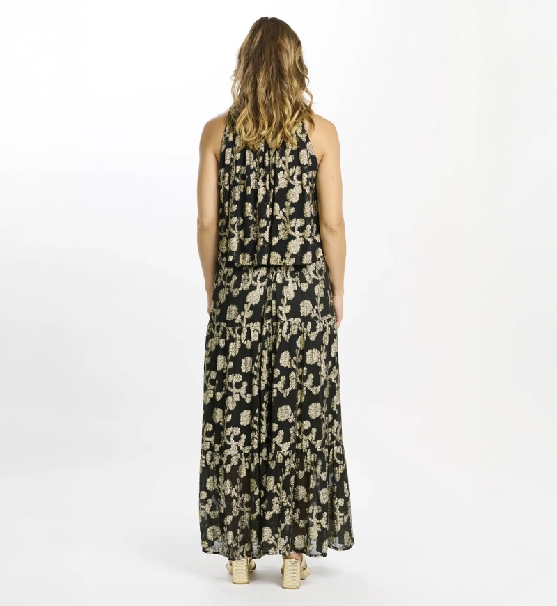 Set Sabina Long Skirt With Top Set with lining, 100% rayon with lurex - Miss June Paris - 11