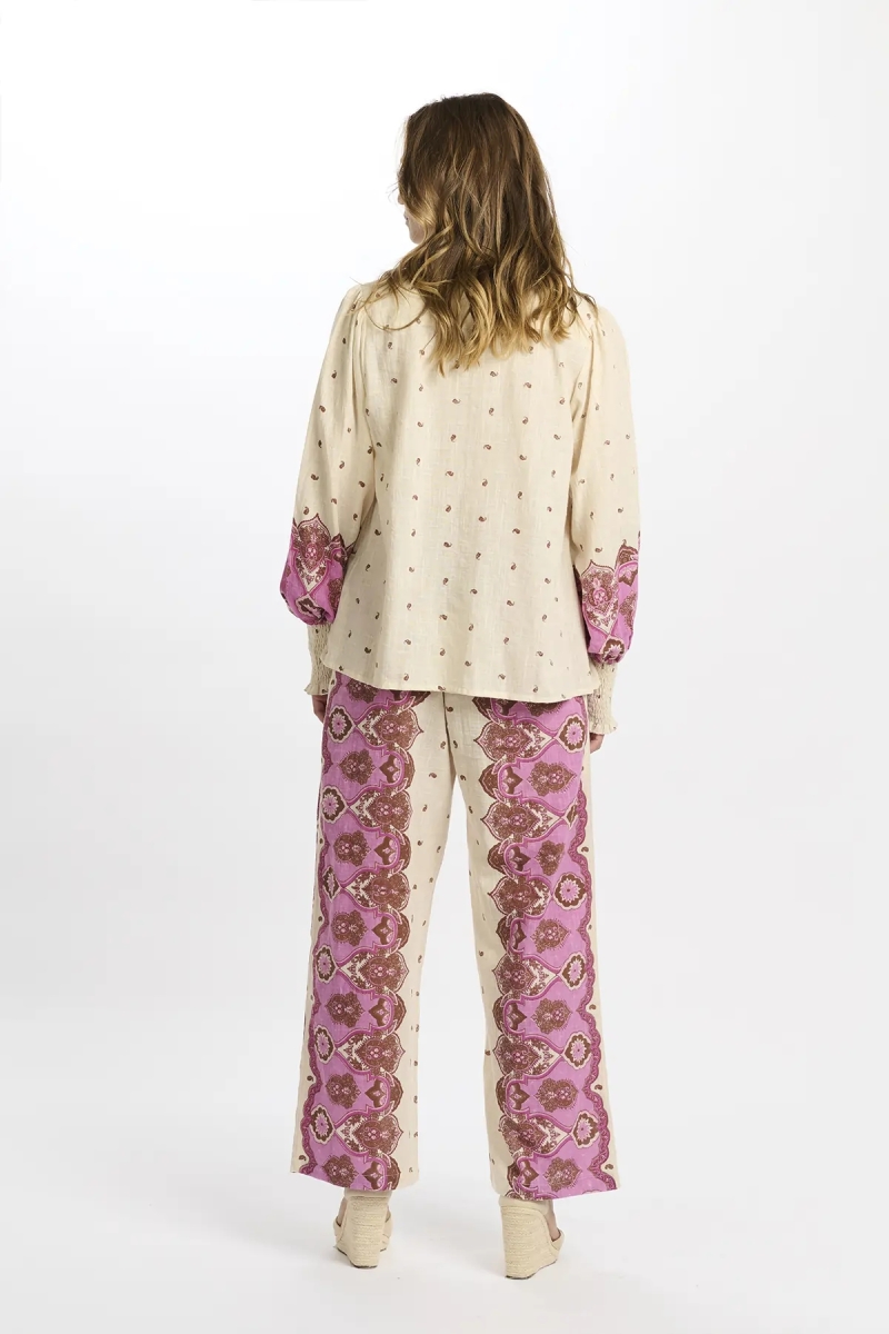 Pantaloni Tais – Pantaloni con tasche, in cotone slub stampato, 100% cotone – Miss June Paris - 10