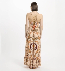 Abito Quennie – Abito lungo con spalline sottili, in modal stampato con crochet in cotone, 100 % modal – Miss June Paris - 4