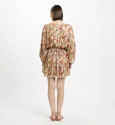 Dress Opal Short Dress with adjustable Sleeves and matching inner, 100% modal with lurex - Miss June Paris - 5