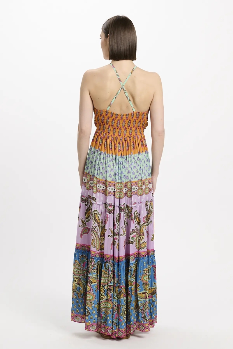 Robe Bahya – Robe longue à fines bretelles, en modal imprimé, 100 % modal – Miss June Paris - 2