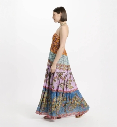 Robe Bahya – Robe longue à fines bretelles, en modal imprimé, 100 % modal – Miss June Paris - 3