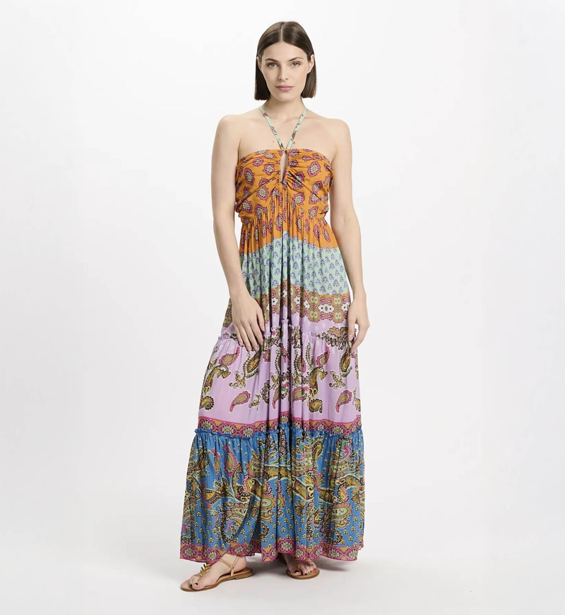 Abito Bahya – Abito lungo con spalline sottili, in modal stampato, 100 % modal – Miss June Paris - 1