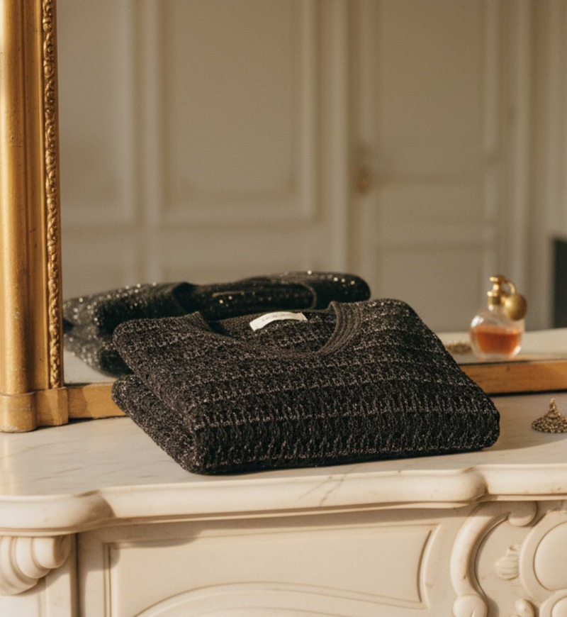 Blusa Derek - negra - manga larga - punto - Miss June Paris - 1