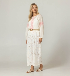 Pantaloni Leni con ricami floreali inglesi - 100% cotone - Miss June Paris - 3