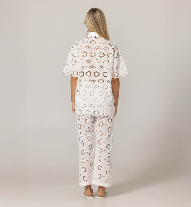 Mira shirt in English embroidery - white - 100% cotton - Miss June Paris - 4