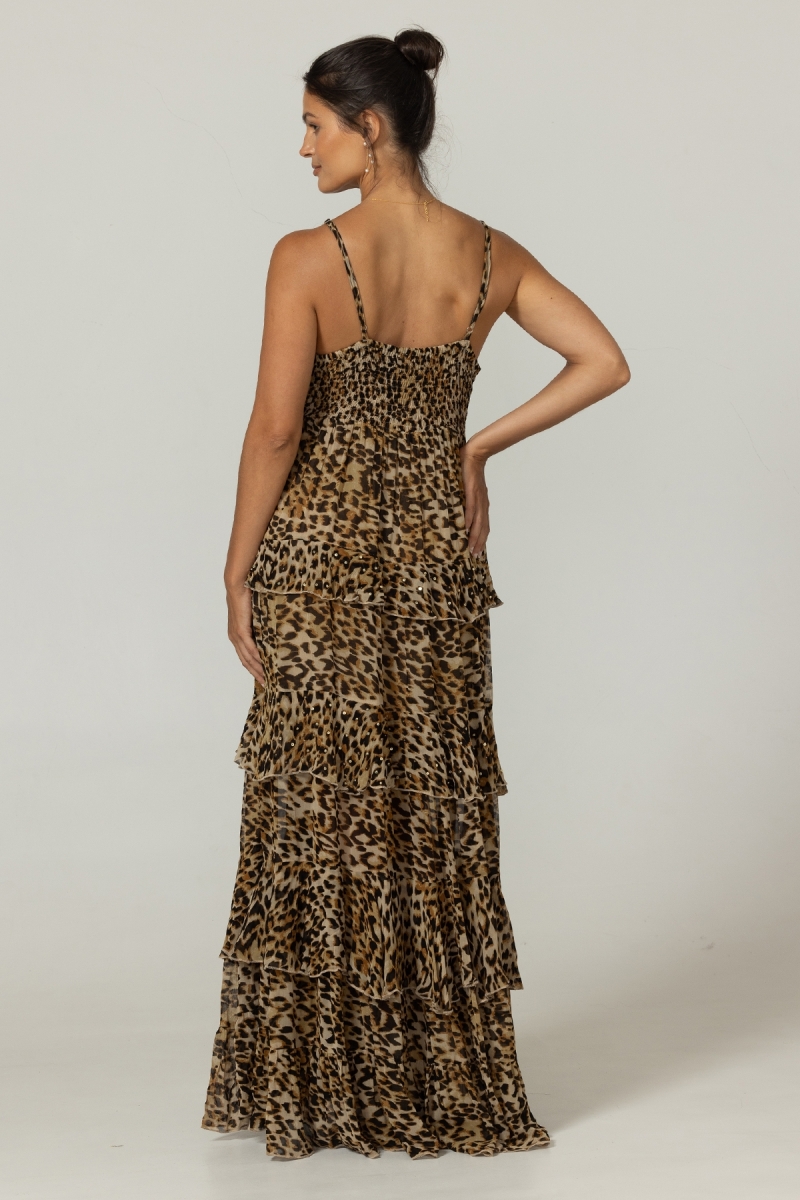 Kasia Langes Kleid - 100% Georgette-Rayon - Miss June Paris - 4
