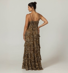 Kasia Langes Kleid - 100% Georgette-Rayon - Miss June Paris - 4