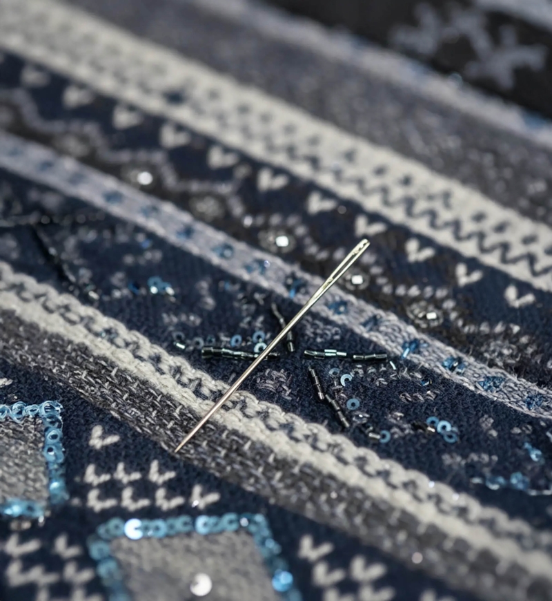 Pañuelo Kendra - lana azul - 3