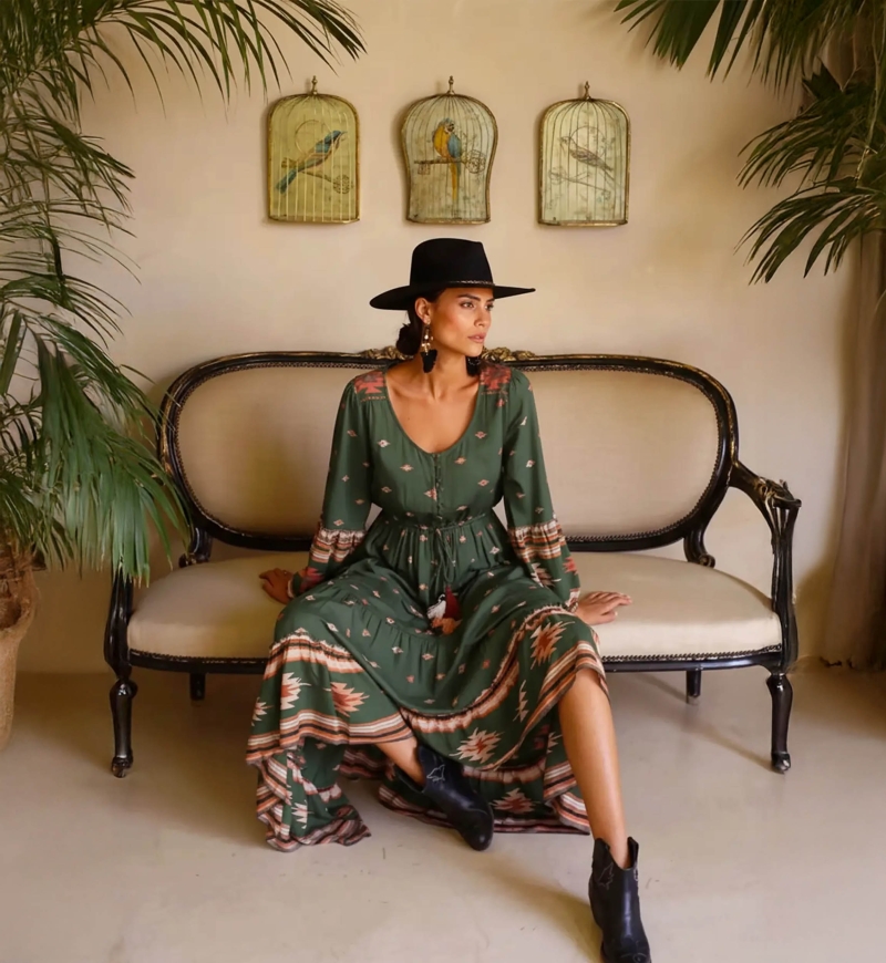 robe longue manche longue boheme ANATOLIA - Miss June