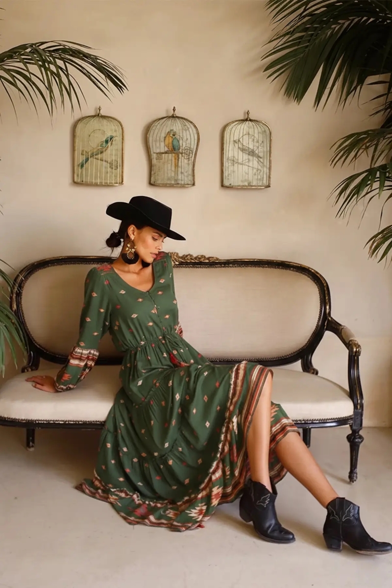 Vestido bohemio largo con mangas largas ANATOLIA - Miss June