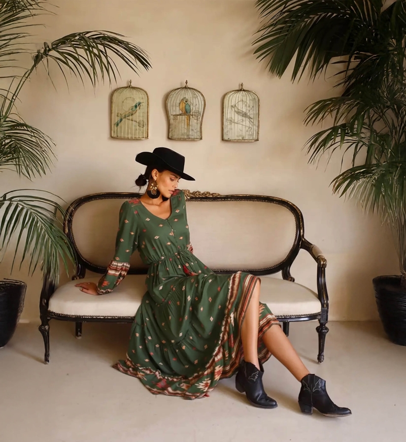 robe longue manche longue boheme ANATOLIA - Miss June