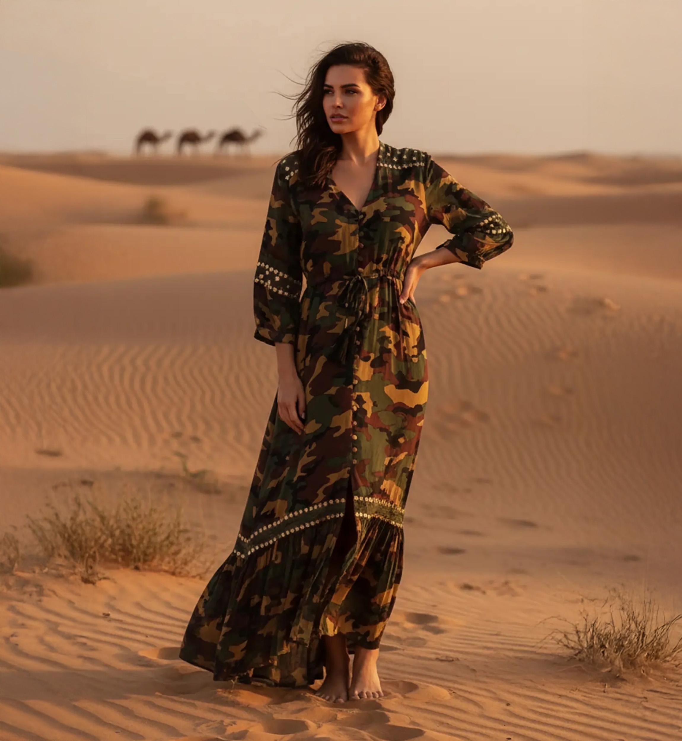 robe longue manche longue boheme SAHARA - Miss June