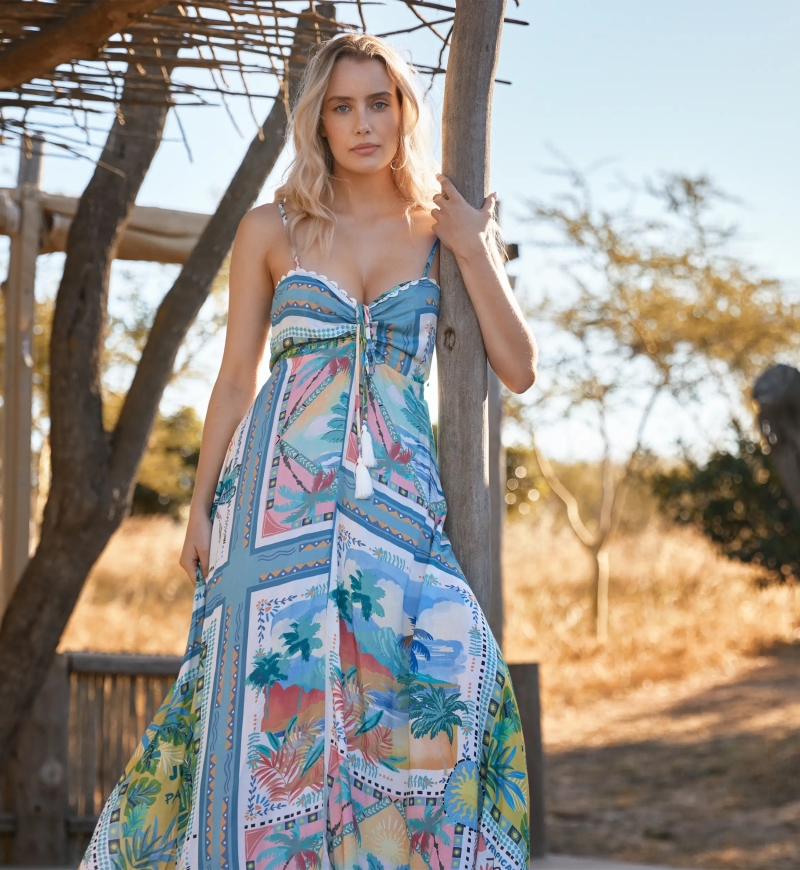 Miss June Paris — Maxikleid Britney mit Bustier aus 100% Modal