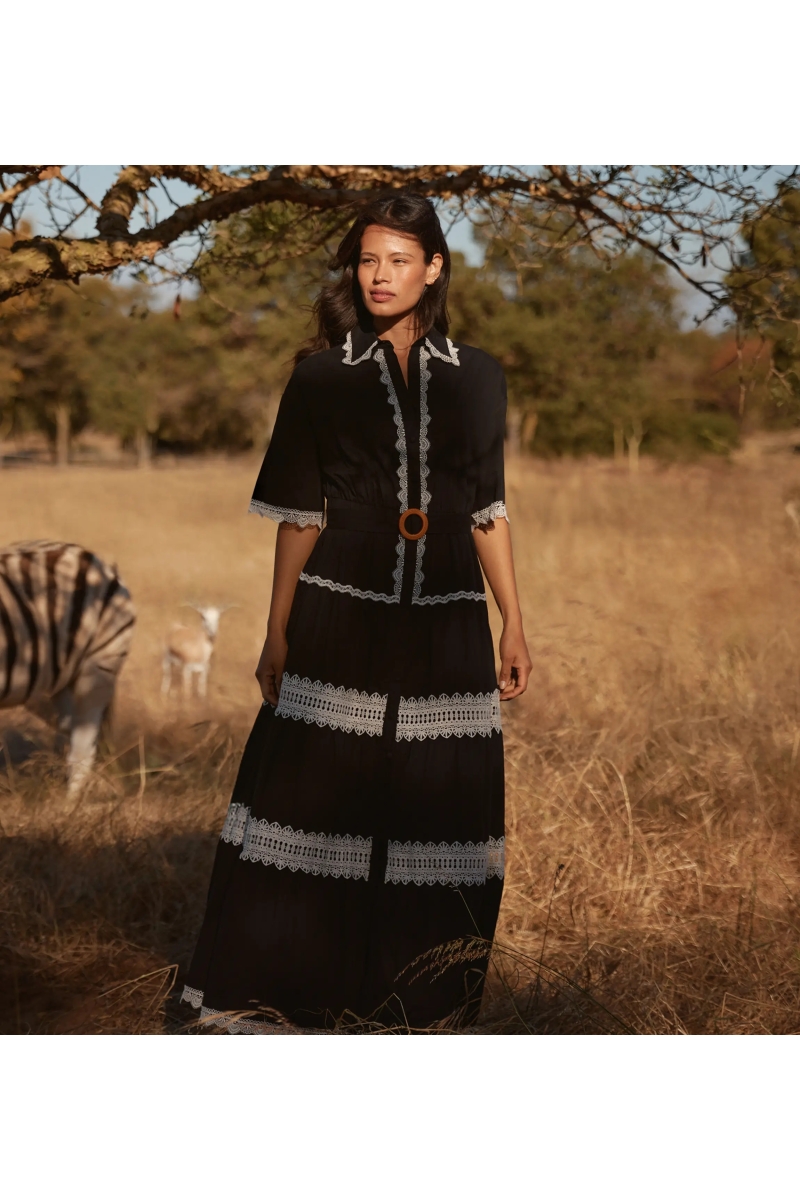 Miss June Paris — Long Dress Betty in Cotton English Embroidery