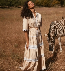 Miss June Paris — Abito Lungo Betty in Cotone Ricamo Inglese