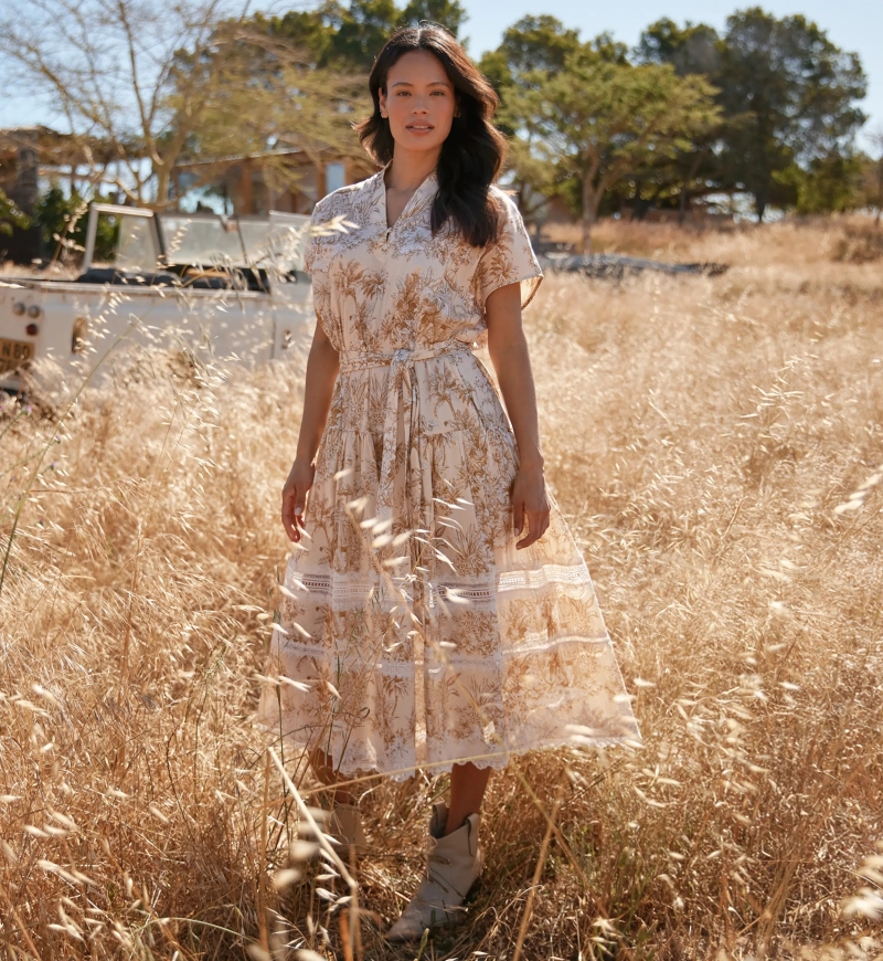 Miss June Paris — Brita Midi Dress Beige