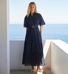 Miss June Paris — Abito Lungo Apoline Navy