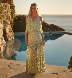 Ensemble Sabina – Ensemble jupe longue et top avec doublure, en rayonne avec lurex, 100 % rayonne – Miss June Paris - 1