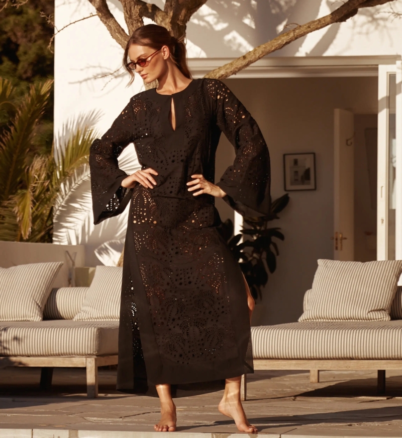 Miss June Paris — Langes Kleid Penny Schwarz