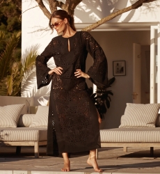 Miss June Paris — Langes Kleid Penny Schwarz