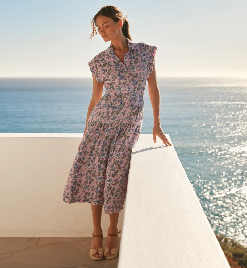 Miss June Paris — Vestido Midi Bruna Rosa