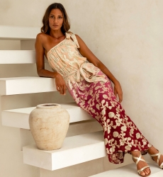Abito Euphoria Off Shoulder Bordeaux Oro | Miss June Paris