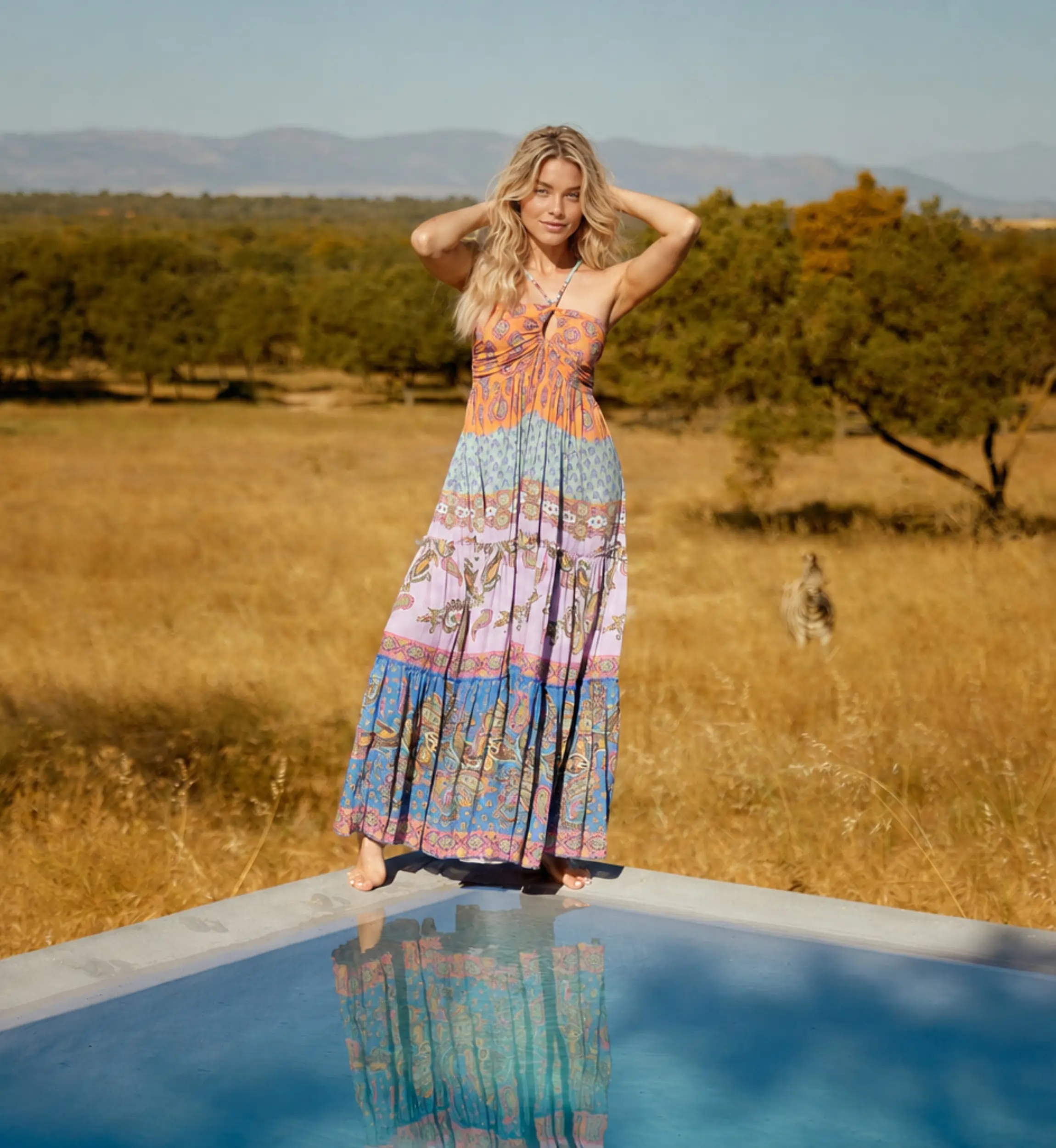 Vestido Longo Bahya Modal Impresso Multicolorido | Vestidos longos — M