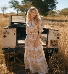 Robe Longue Beige Aliza | Robes longues — Miss June Paris