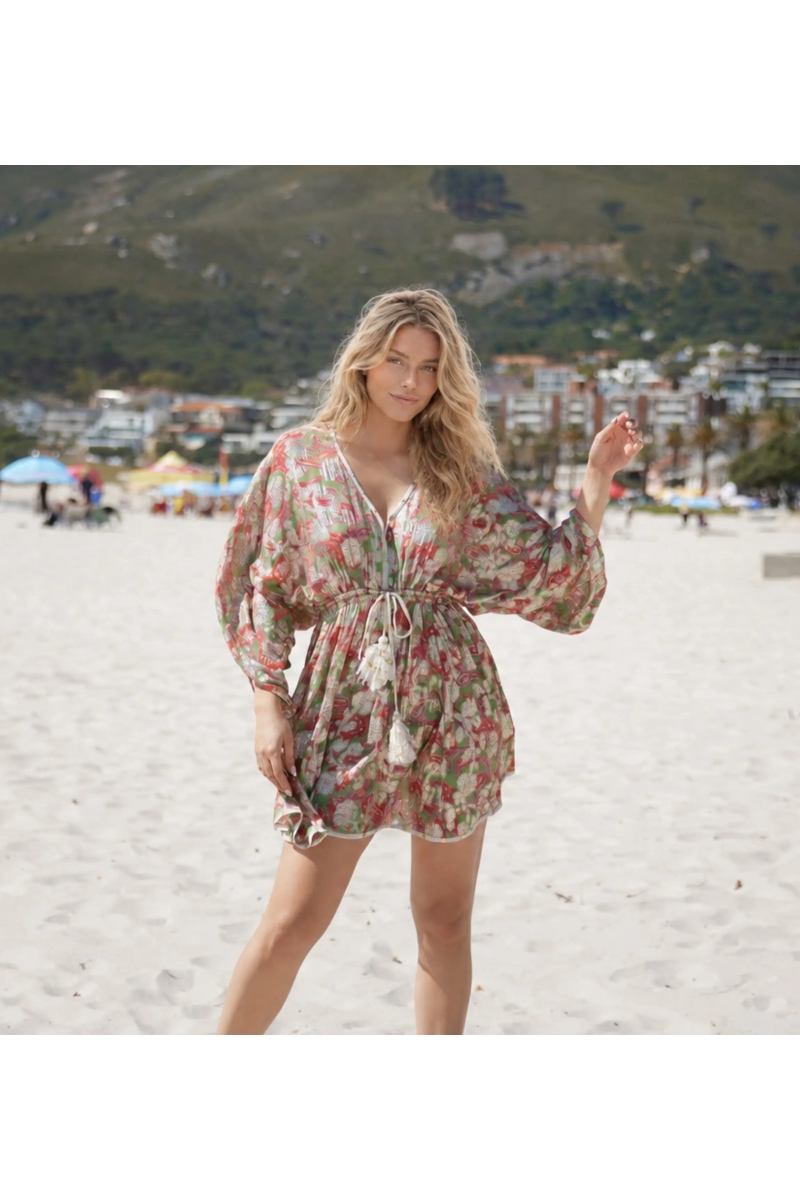 Kurzes Kleid Opal Grün | Kurze Kleider — Miss June Paris