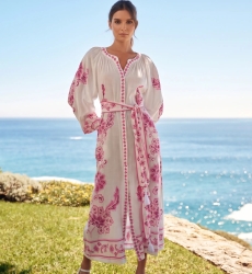 Vestido Longo Dana Bordados Florais Algodão Viscose | Vestidos longos