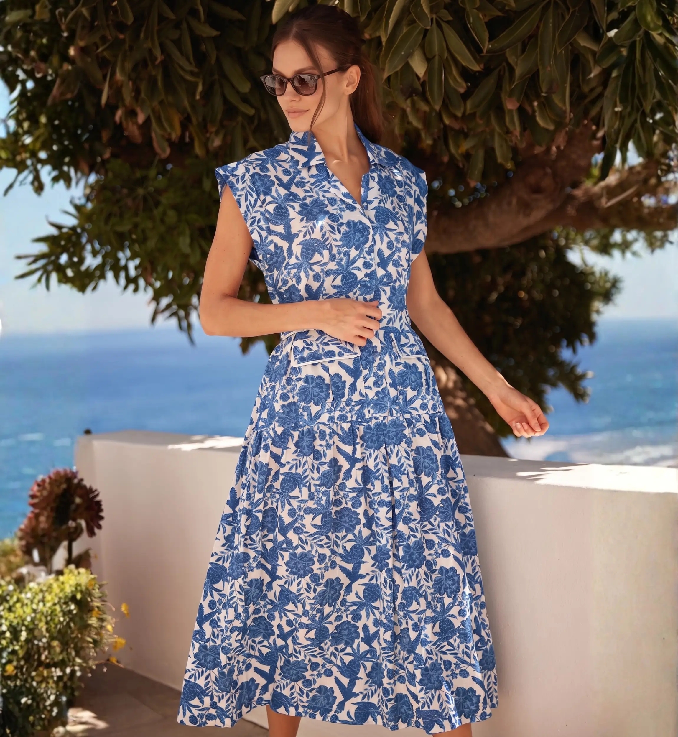 Abito Lungo Tilda in Cotone Blu Indigo Bohémien Chic | Abiti lunghi —