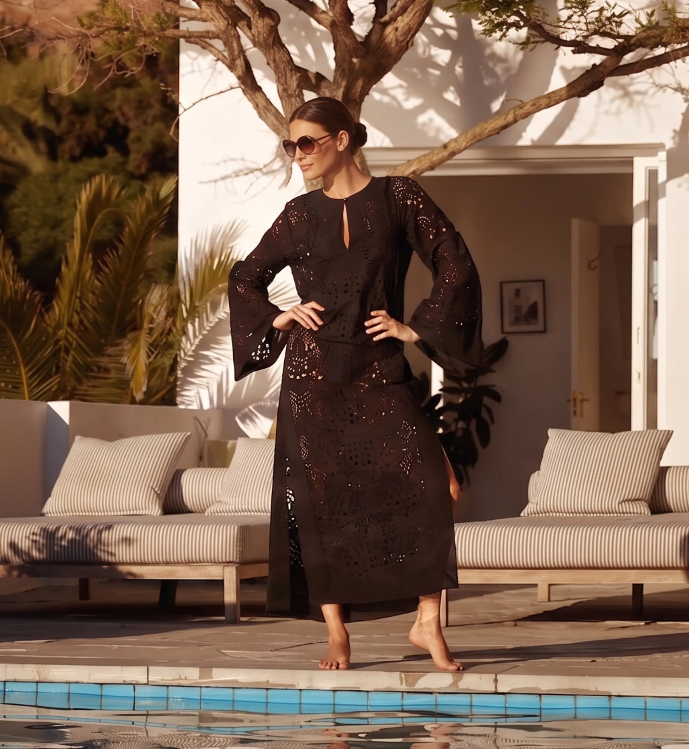 Langes Kleid Penny Schwarz | Lange Kleider — Miss June Paris