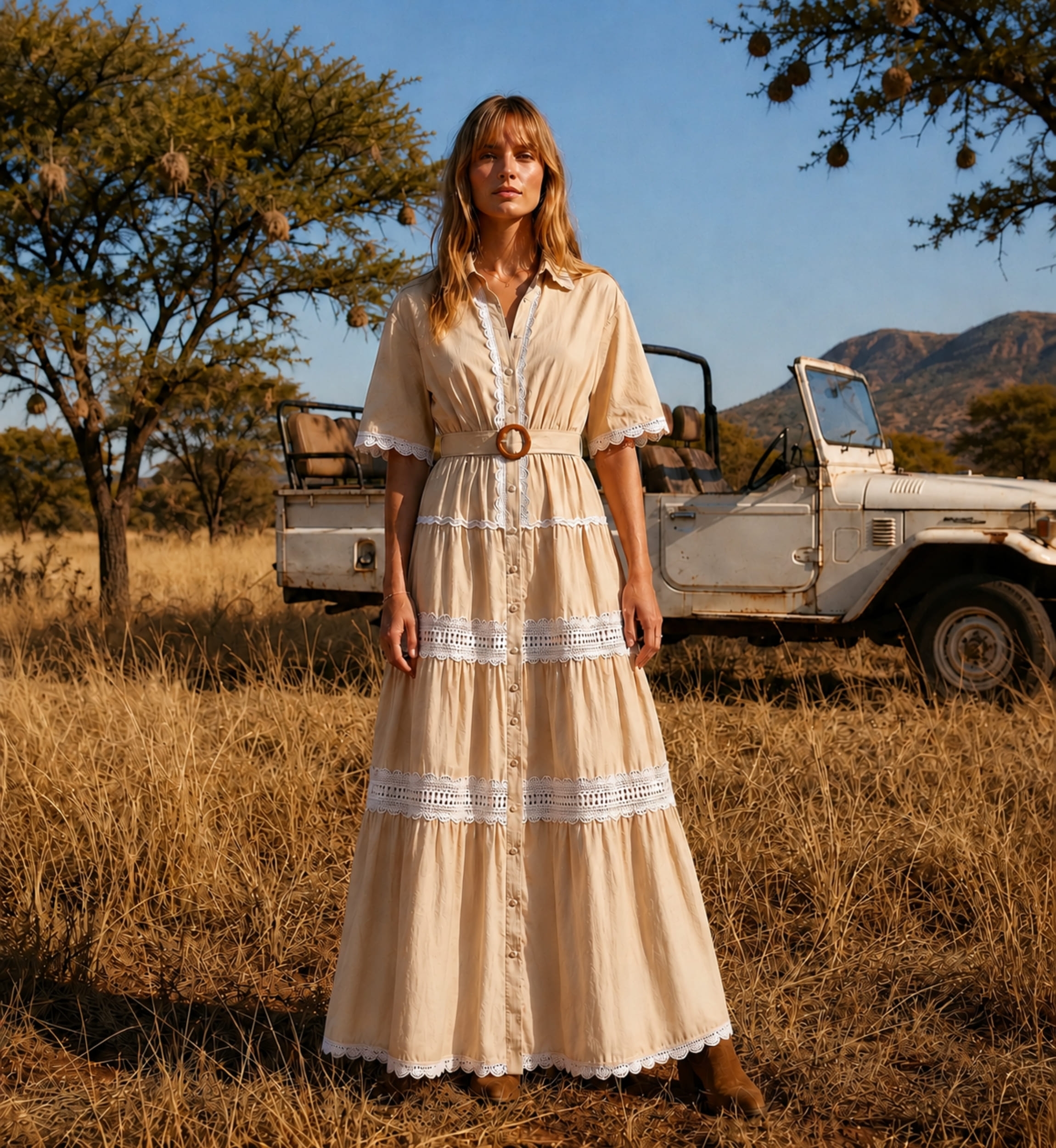Abito Lungo Betty in Cotone Ricamo Inglese | Abiti lunghi — Miss June